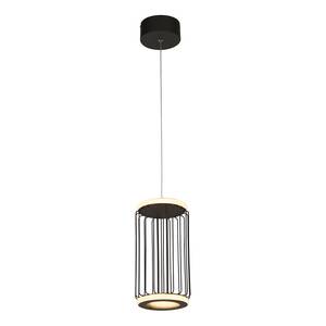 LED-Pendelleuchte Circolo Cage Aluminium / Silikon - Schwarz - Flammenanzahl: 1