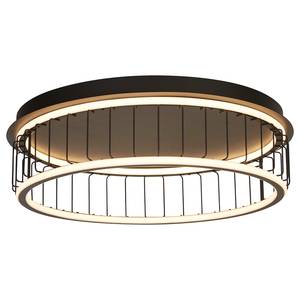 LED-Deckenleuchte Circolo Cage Aluminium / Silikon - Schwarz - 1-flammig - Durchmesser: 60 cm