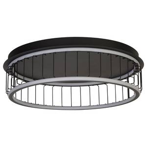 LED-Deckenleuchte Circolo Cage Aluminium / Silikon - Schwarz - 1-flammig - Durchmesser: 60 cm