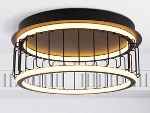 Lampada da soffitto LED Circolo Cage Alluminio / Vetro Silicone plastico - Nero - 1 punto luce - Diametro: 40 cm