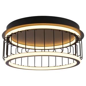 Lampada da soffitto LED Circolo Cage Alluminio / Vetro Silicone plastico - Nero - 1 punto luce - Diametro: 40 cm