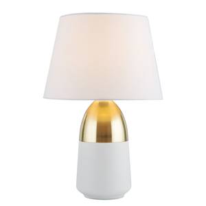 Lampe Touch II Tissu mélangé / Acier - 1 ampoule - Blanc / Laiton