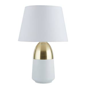 Lampe Touch II Tissu mélangé / Acier - 1 ampoule - Blanc / Laiton