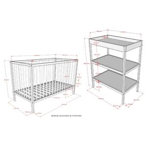 Babyzimmerset Dino 2-teilig - Babybett Buche massiv - Buche Weißöl