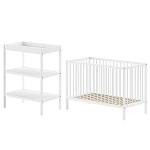 Babyzimmerset Dino 2-teilig - Babybett Buche massiv - Weiß