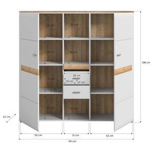 Highboard Andabac Weiß / Eiche Riviera Dekor