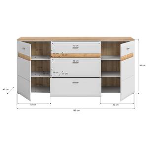 Sideboard Andabac - 185 cm Weiß / Eiche Riviera Dekor