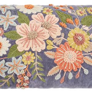 Kissen BOHEMIAN Blumen Baumwolle / Polyester - Blau