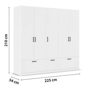 Drehtürenschrank Bari Typ B Alpinweiß - Breite: 226 cm