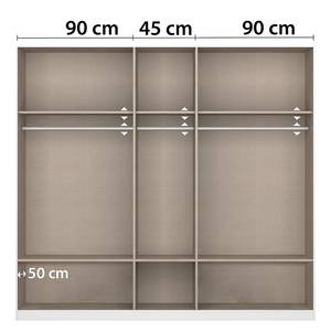 Drehtürenschrank Bari Typ B Graumetallic - Breite: 226 cm