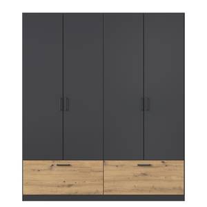 Drehtürenschrank Bari Typ B Graumetallic / Eiche Artisan Dekor - Breite: 181 cm