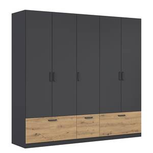 Drehtürenschrank Bari Typ B Graumetallic / Eiche Artisan Dekor - Breite: 226 cm