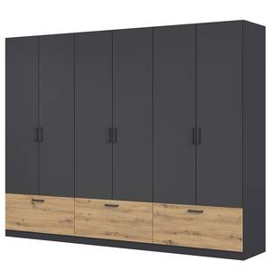 Drehtürenschrank Bari Typ B Graumetallic / Eiche Artisan Dekor - Breite: 271 cm