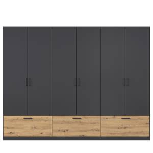 Drehtürenschrank Bari Typ B Graumetallic / Eiche Artisan Dekor - Breite: 271 cm