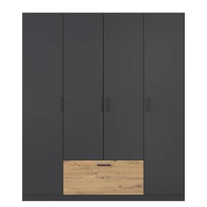 Drehtürenschrank Bari Typ A Graumetallic / Eiche Artisan Dekor - Breite: 181 cm