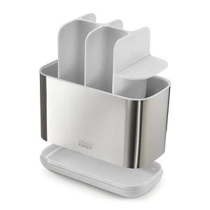 Bad-Accessoire-Set Easy Store 2-teilig Edelstahl - Silber / Weiß