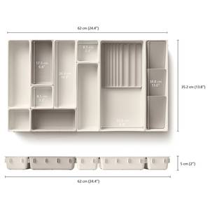 Make-Up-Organizer-Set 12-teilig Kunststoff - Beige