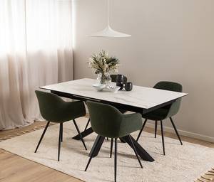 Table extensible Holcot Imitation marbre blanc - 168 x 90 cm