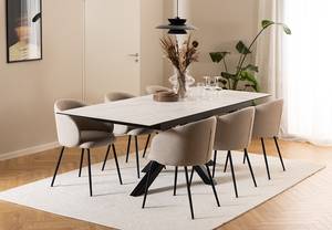 Table extensible Holcot Imitation marbre blanc - 200 x 100 cm