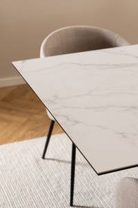 Table extensible Holcot Imitation marbre blanc - 200 x 100 cm