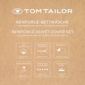 Renforce-Bettwäsche Tom Tailor Baumwolle - Creme / Marineblau - 155 x 220 cm