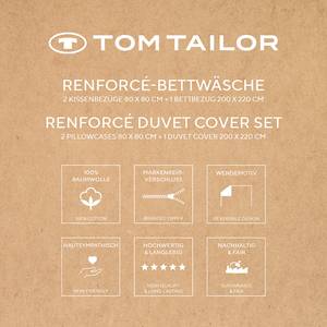 Renforce-Bettwäsche Tom Tailor Baumwolle - Creme / Marineblau - 200 x 220 cm