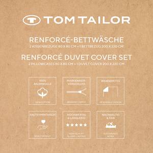 Renforce-Bettwäsche Tom Tailor Baumwolle - Lila / Weiß - 200 x 220 cm
