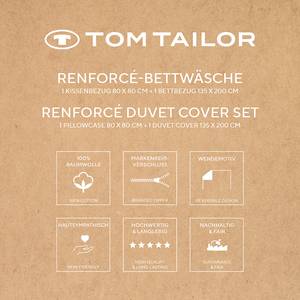 Renforce-Bettwäsche Tom Tailor Baumwolle - Creme / Marineblau - 135 x 200 cm