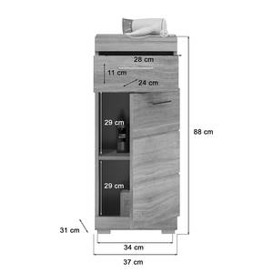 Unterschrank Sosoh Rauchsilber Dekor