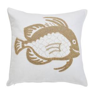 Kissenbezug Sealife Typ B Baumwolle / Viskose - 45 x 45 cm - Weiß / Beige