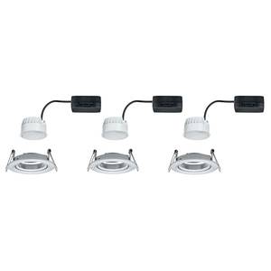 Inbouwlamp Nova Coin set van 3 aluminium - zilverkleurig