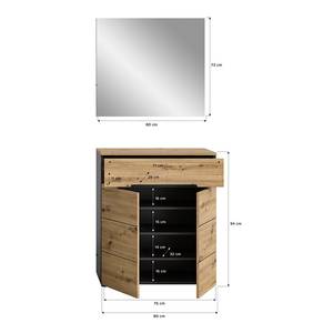 Garderobenset Gaipai 2-teilig Eiche Artisan Dekor / Anthrazit