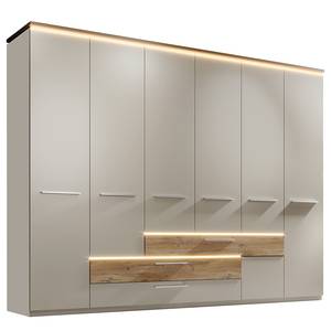 Draaideurkast met verlichting Talori champagnekleurig/tin-eikenhouten look - Breedte: 301 cm