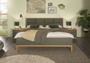 Struttura letto Davey Verde scuro / Effetto rovere