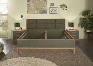 Struttura letto Davey Verde scuro / Effetto rovere