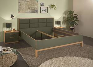 Struttura letto Davey Verde scuro / Effetto rovere