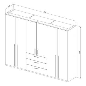 Drehtürenschrank Davey Dunkelgrün / Eiche Dekor