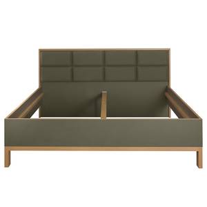 Bedframe Davey donkergroen/eikenhouten look