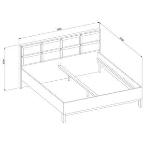 Bedframe Davey donkergroen/eikenhouten look