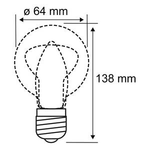 Lampadina LED Floating Shine ST64 Vetro trasparente - Grigio