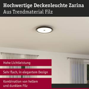 LED-Deckenleuchte Zarina Aluminium / Filz - Anthrazit - 1-flammig