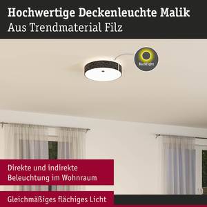 Plafonnier LED Malika Aluminium / Matière plastique - Anthracite - 1 ampoule