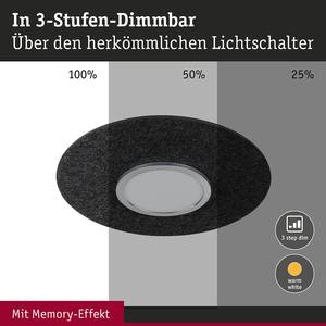 LED-Deckenleuchte Tulga Aluminium / Filz - Anthrazit - 1-flammig