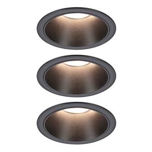 Spot encastrable Cole Coin Aluminium / Matière plastique - Noir - Lot de 3