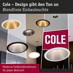 Inbouwlamp Cole Coin aluminium/kunststof - Zwart - Set van 3