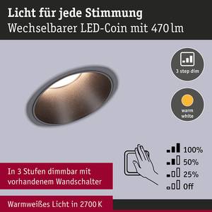 Inbouwlamp Cole Coin aluminium/kunststof - Zwart - Set van 3