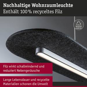 LED-hanglamp Tulga aluminium/vilt - antracietkleurig - 1 lichtbron