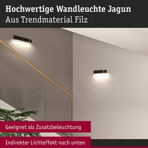 LED-wandlamp Jagun aluminium/vilt - antracietkleurig - 1 lichtbron