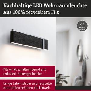 LED-Wandleuchte Jagun Aluminium / Filz - Anthrazit - 1-flammig