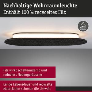 Applique murale LED Tulga ovale Aluminium / Feutre - Anthracite - 1 ampoule